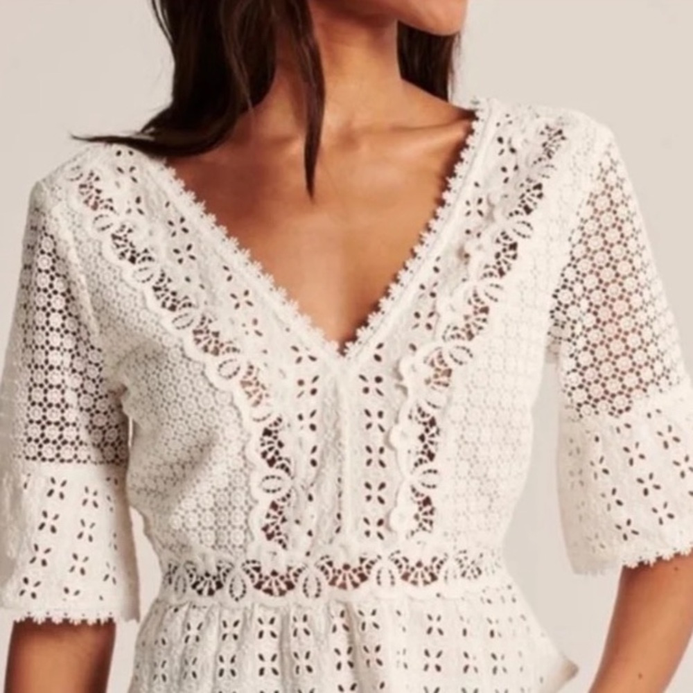 White lace detail top